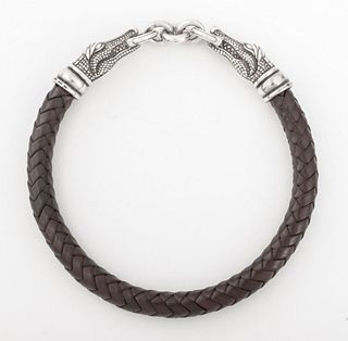 B. Kieselstein-Cord 925 Leather Alligator Necklace