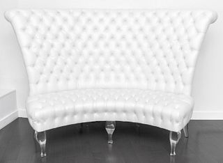 Hollywood Glam Faux Leather and Gem Set Banquette