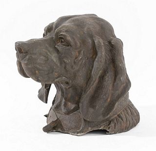Animalier Sculptural Head of a Spaniel, 19C