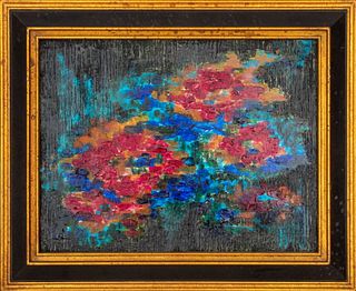 Kayo Lennar Floral Abstraction Oil on Canvas