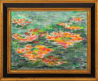 Kayo Lennar Impressionistic Floral Oil on Canvas