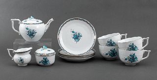 Rare Herend Porcelain Chinese Bouquet Tea Service