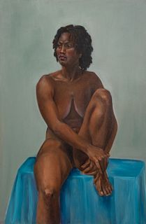 Penny Purpura Nude Woman Portrait Oil on Canvas