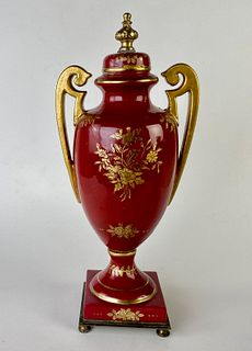 Austrian Hand Painted Pedestal Urn