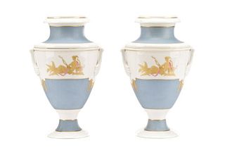 Pair, Nymphenburg Porcelain Vases, Prof Troost