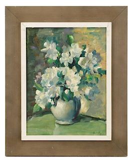 Anne Power Hardenbergh, "White Flowers", Oil