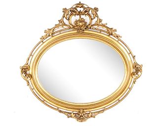 Scrolled Acanthine Oval Gilt Wall Mirror