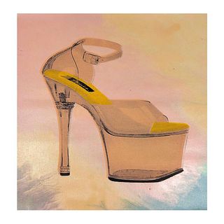 Steve Kaufman (1960-2010) "Stripper Shoes" Hand Signed and Numbered Limited Edition Hand Pulled silkscreen mixed media on Canvas with LOA.