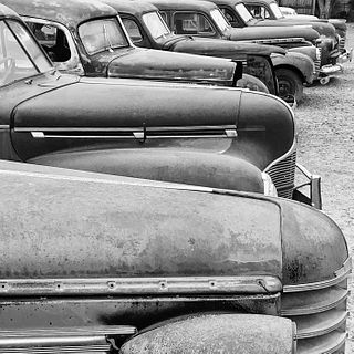 DIANE BERTSCH, Old Cars in a Row