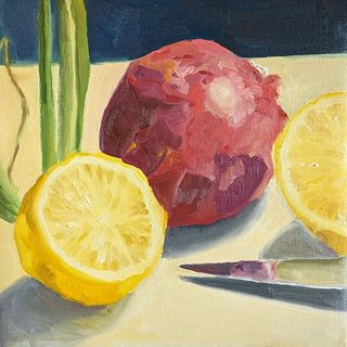 IAN ROFFE, Onion, Lemon, and Knife (After Diebenkorn)