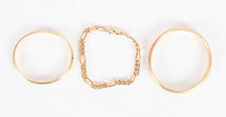 Three 14k Gold Bracelets
