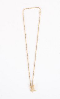 A 14k Gold Necklace with Eagle Pendant