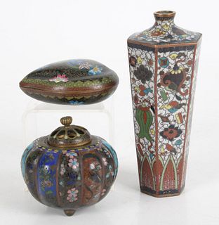 Three Pieces of Japanese Cloisonne