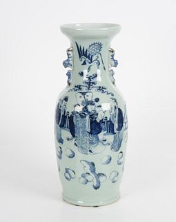 Chinese Blue and White Celadon Porcelain Vase