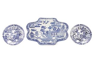 Three Pieces Spode Blue Willow 2 Porcelain