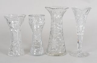 Four Cut Glass Vases
