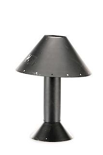 Ron Rezek Black Enameled Metal Table Lamp
