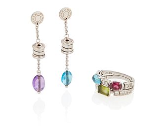 Two Bulgari gemstone jewelry items