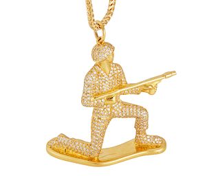 A Jason of Beverly Hills diamond soldier pendant necklace