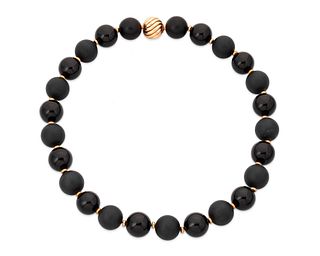 A David Yurman onyx bead necklace