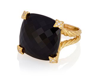 A David Yurman onyx and diamond ring