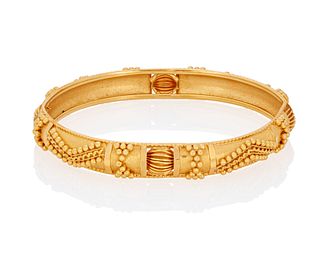 A high karat gold bangle bracelet