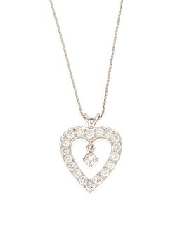 A diamond heart pendant necklace