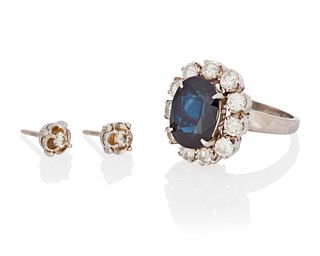 Two gem-set jewelry items