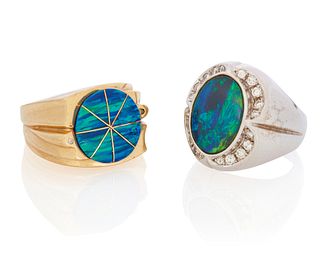 Two opal rings