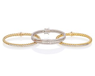 Three diamond bracelets