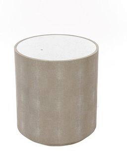 Contemporary Faux Shagreen & Mirrored Table