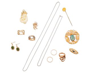 A group of gem-set jewelry