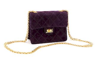 Chanel Quilted Suede Mini Classic Square Flap Bag