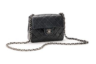 Chanel Navy Quilted Lambskin Mini Classic Flap Bag