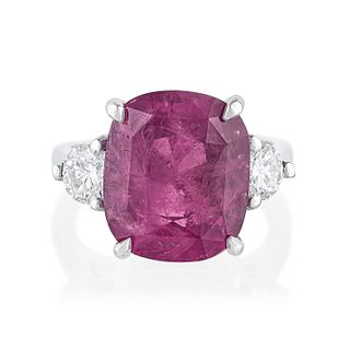 10.73-Carat Pink Sapphire and Diamond Ring, GIA Certified