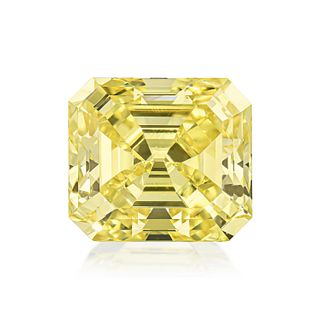 5.68-Carat Emerald-Cut Fancy Vivid Yellow Loose Diamond, GIA Certified