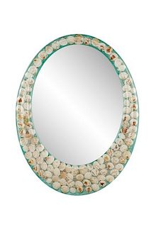 Mid Century Modern Seashell & Resin Wall Mirror