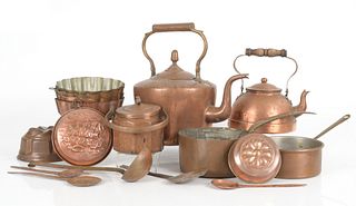 A Large Group of Copper Cookware
