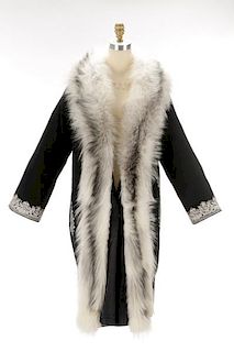 Ermanno Scervino Fur Trimmed Wool Coat