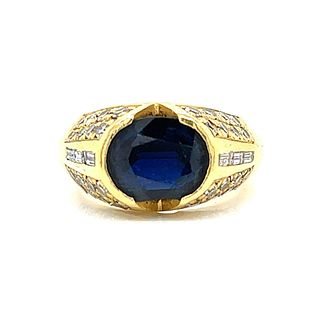 18K Gold 2.25 Ct. Sapphire & Diamond Ring