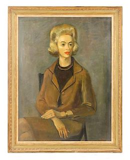Benjamin Edgar Shute, "Lady with Bouffant", Oil