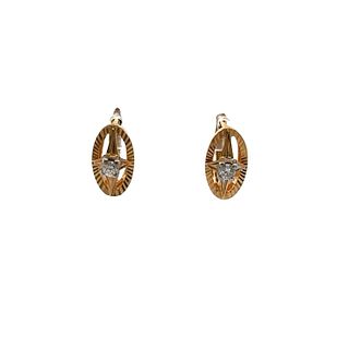 18k Gold Studs Earrings with Diamonds