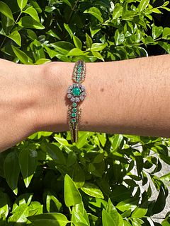 Diamonds & Emeralds 18k Gold Bracelet