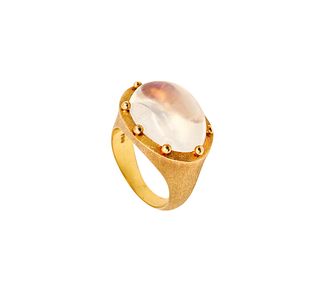 Temple St Clair Ring In 18K Gold With 11.26 Cts Oval Moonstone