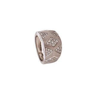 Andreoli Italy Band Ring In 18K Gold With 1.34 Cts In VS Diamonds