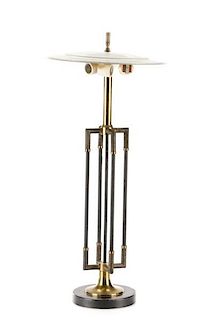 MCM Gilt & Enameled Metal 3-Light Table Lamp