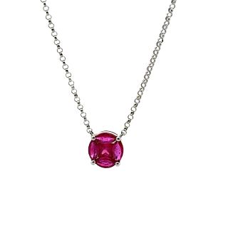 Diamonds by the Yard Chain in 18k Gold  with synthetic Rubies