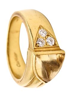 Cartier Vintage Ring In 18K Gold With 1.78 Ctw In VS Diamonds & Citrine