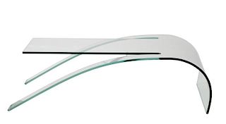 FIAM Modern Curved Glass Coffee Table