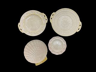 4 Belleek Limpett Porcelain Plates